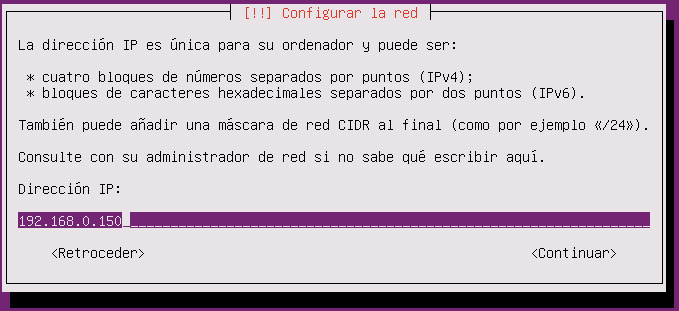 ubuntu server 16.04.1 LTS configurar ip
