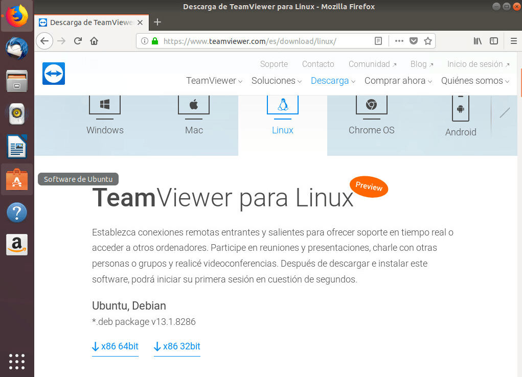 instalar teamviewer en ubuntu descarga