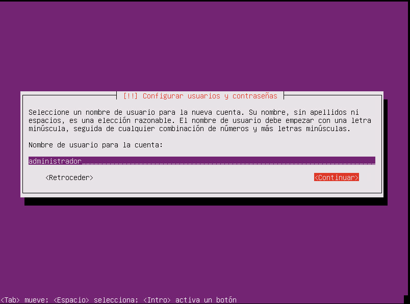 instalar ubuntu minimal 18.04 configurar cuenta