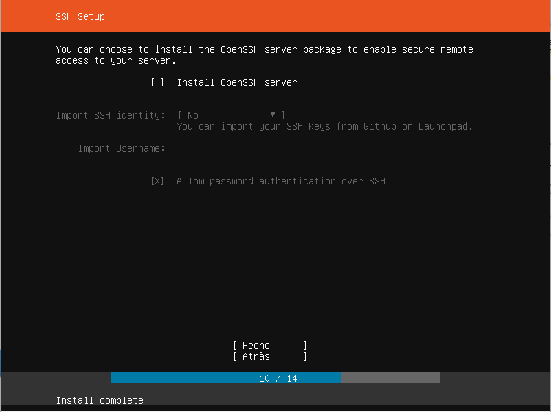 ubuntu server 19.04 instalar SSH setup