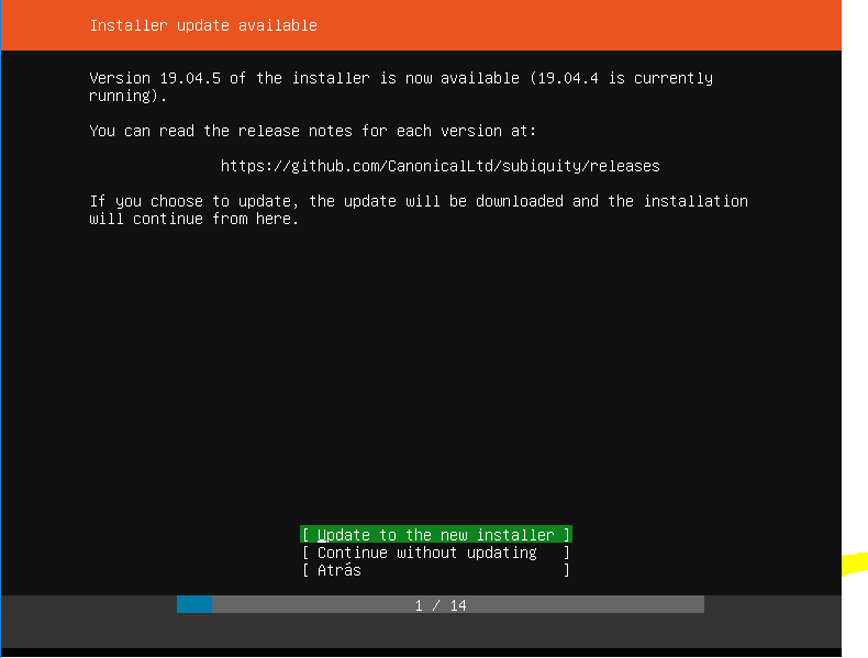 ubuntu server 19.04 instalar actualizar