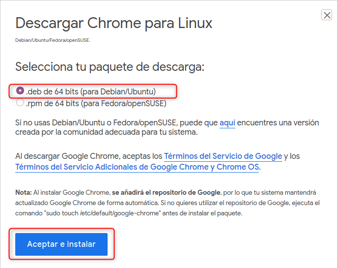 instalar google chrome en ubuntu 20.04